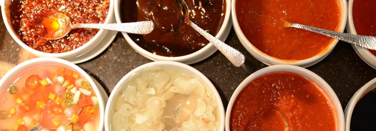 deconstructed dipping sauces for rice paper rolls